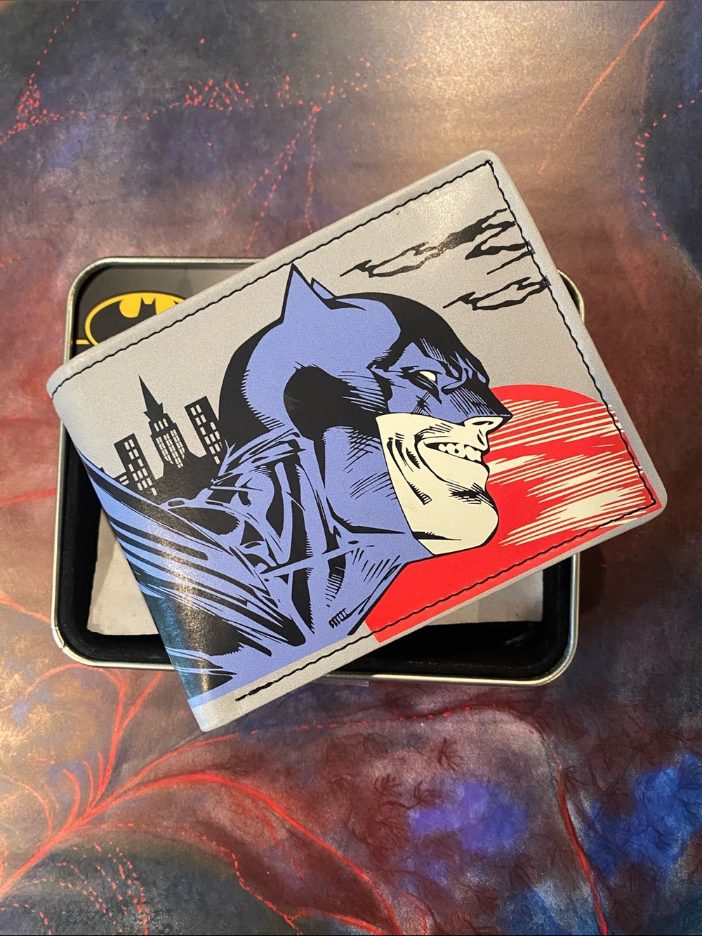 Batman Men's Bifold Wallet in Blue, Red, Gray